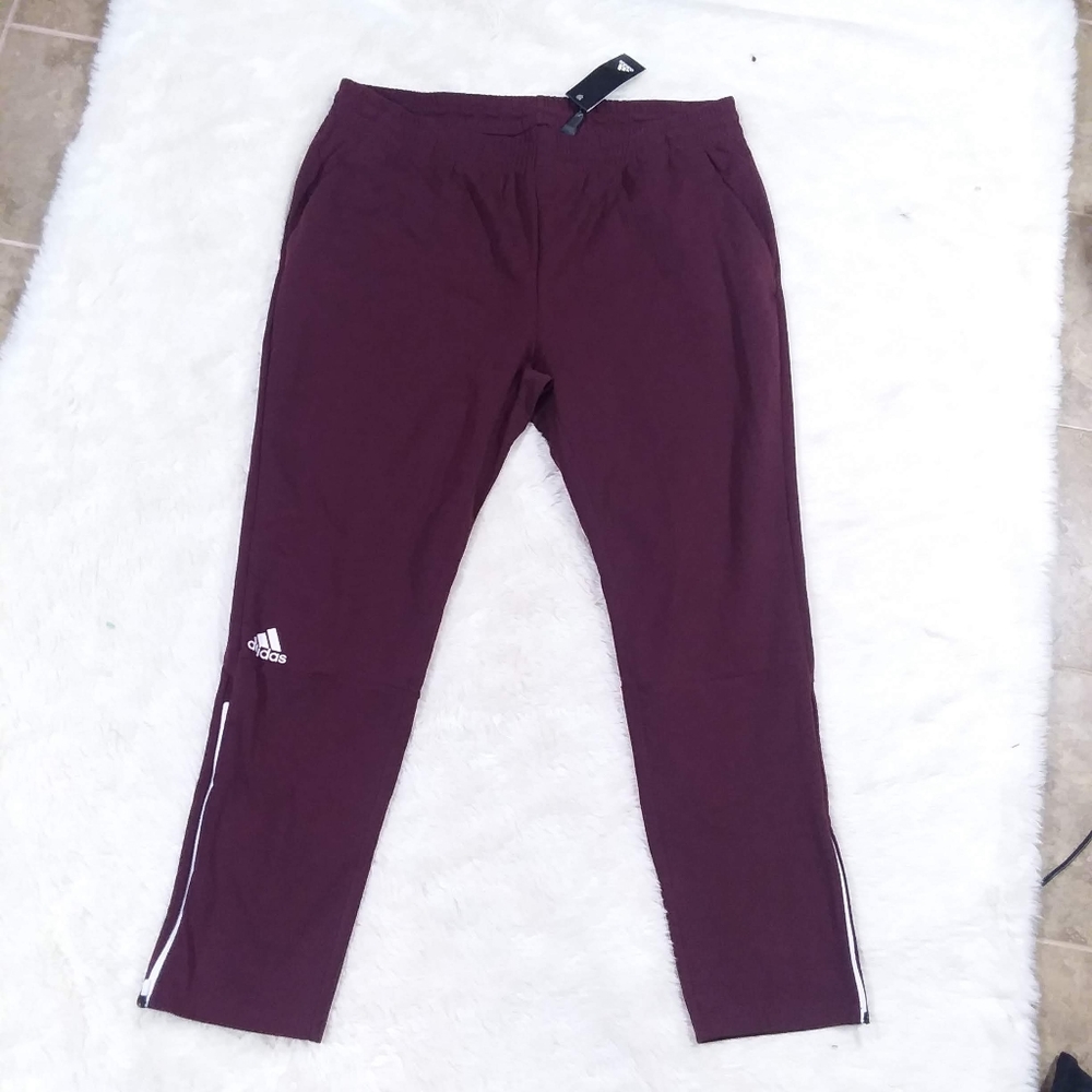 Adidas squad pants maroon and white men's size 2x - Picture 8 of 9